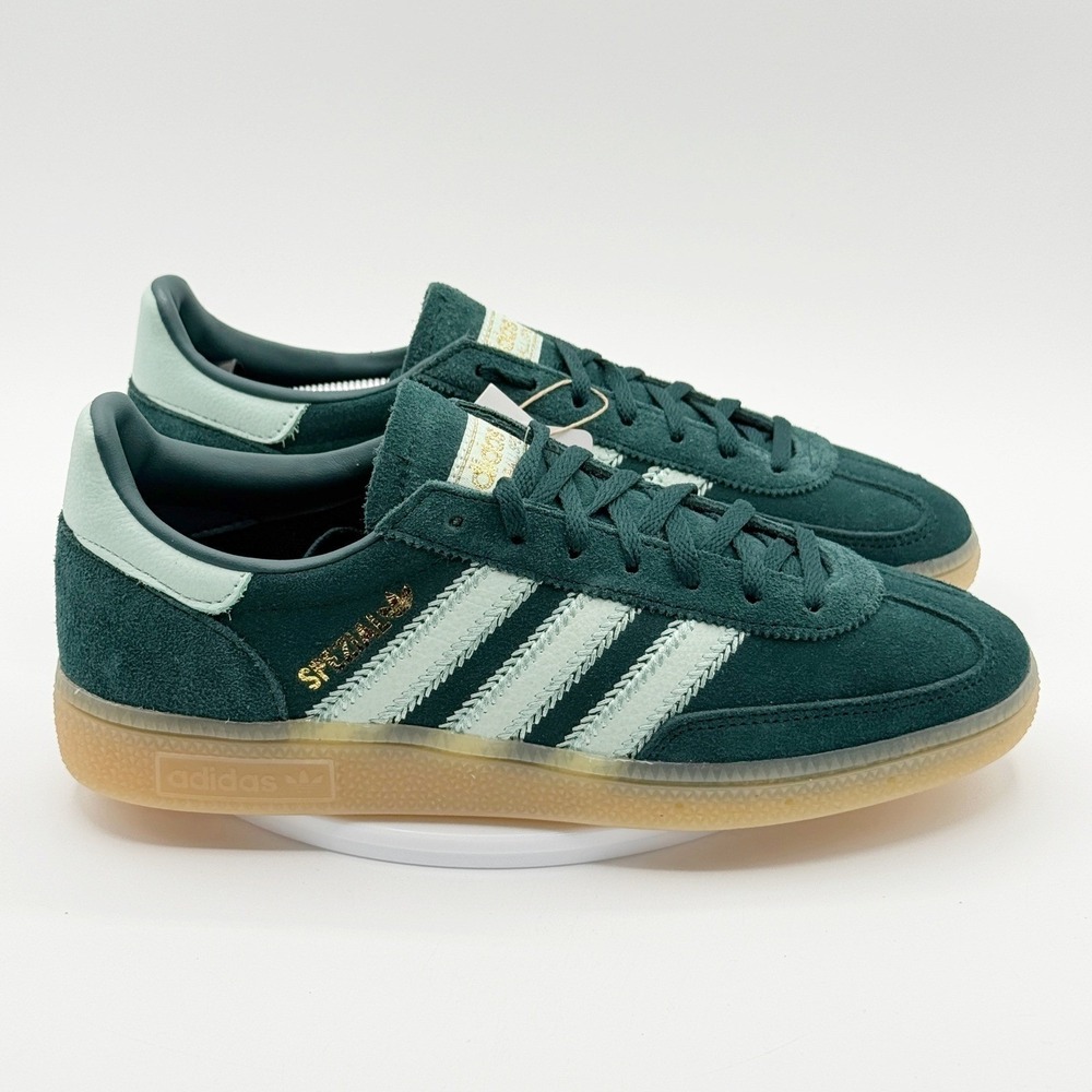 adidas Women's Green Suede Sneakers with Mint Stripes - Picture 7 of 11